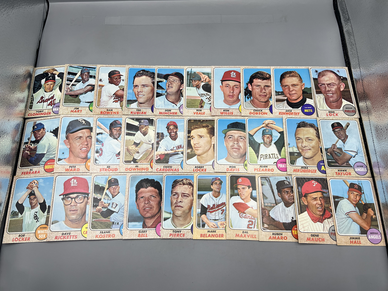 (30) 1968 Topps Baseball Cards - Varying Conditions