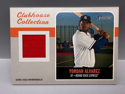 2019 Topps Heritage Minor League Yordan Alvarez Clubhouse Collection Game Used Relic RC/Prospect