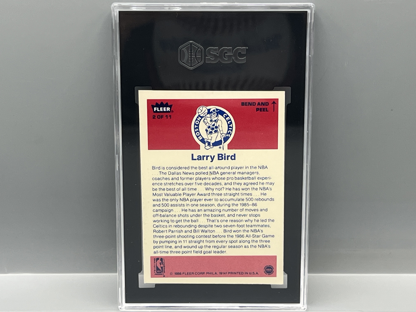 1986-87 Fleer Larry Bird Sticker #2 SGC EX-NM 6