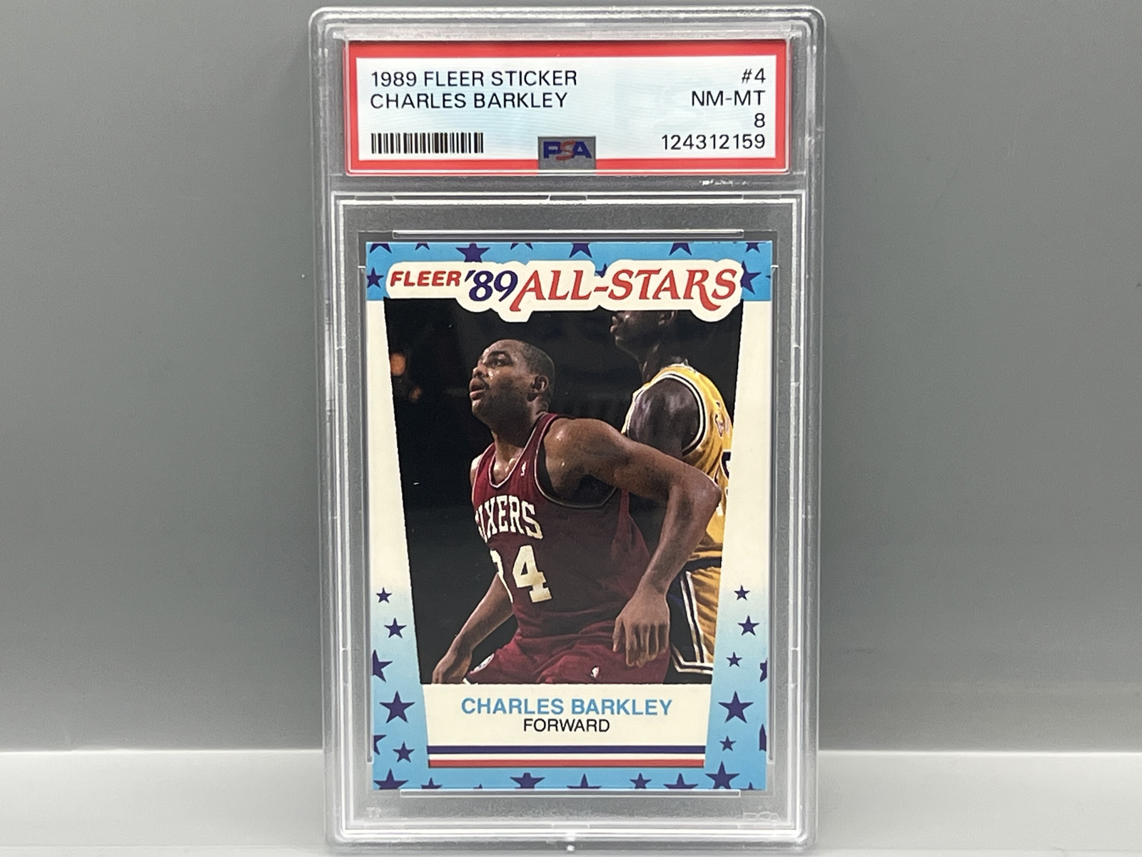 1989 Fleer Charles Barkley Sticker #4 PSA NM-MT 8