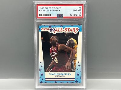 1989 Fleer Charles Barkley Sticker #4 PSA NM-MT 8