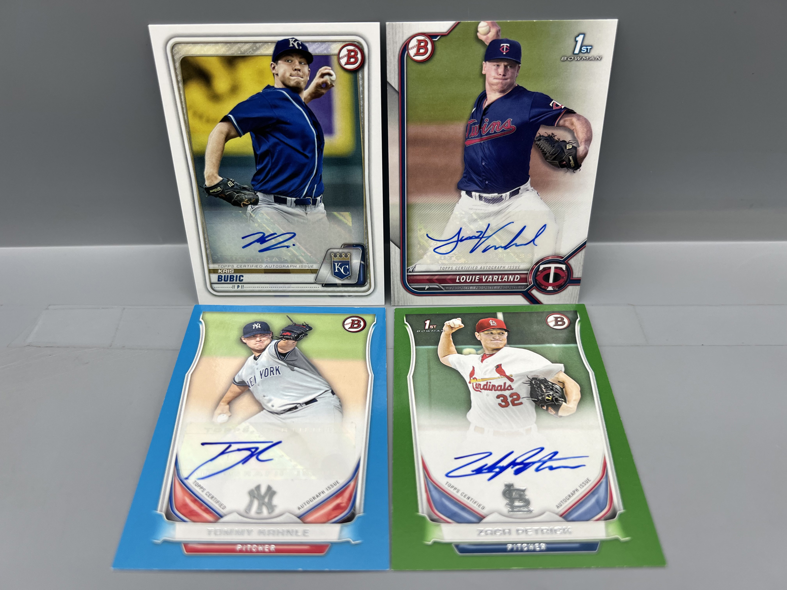 (4) Assorted Bowman Pack Pulled Baseball Autos