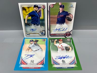 (4) Assorted Bowman Pack Pulled Baseball Autos