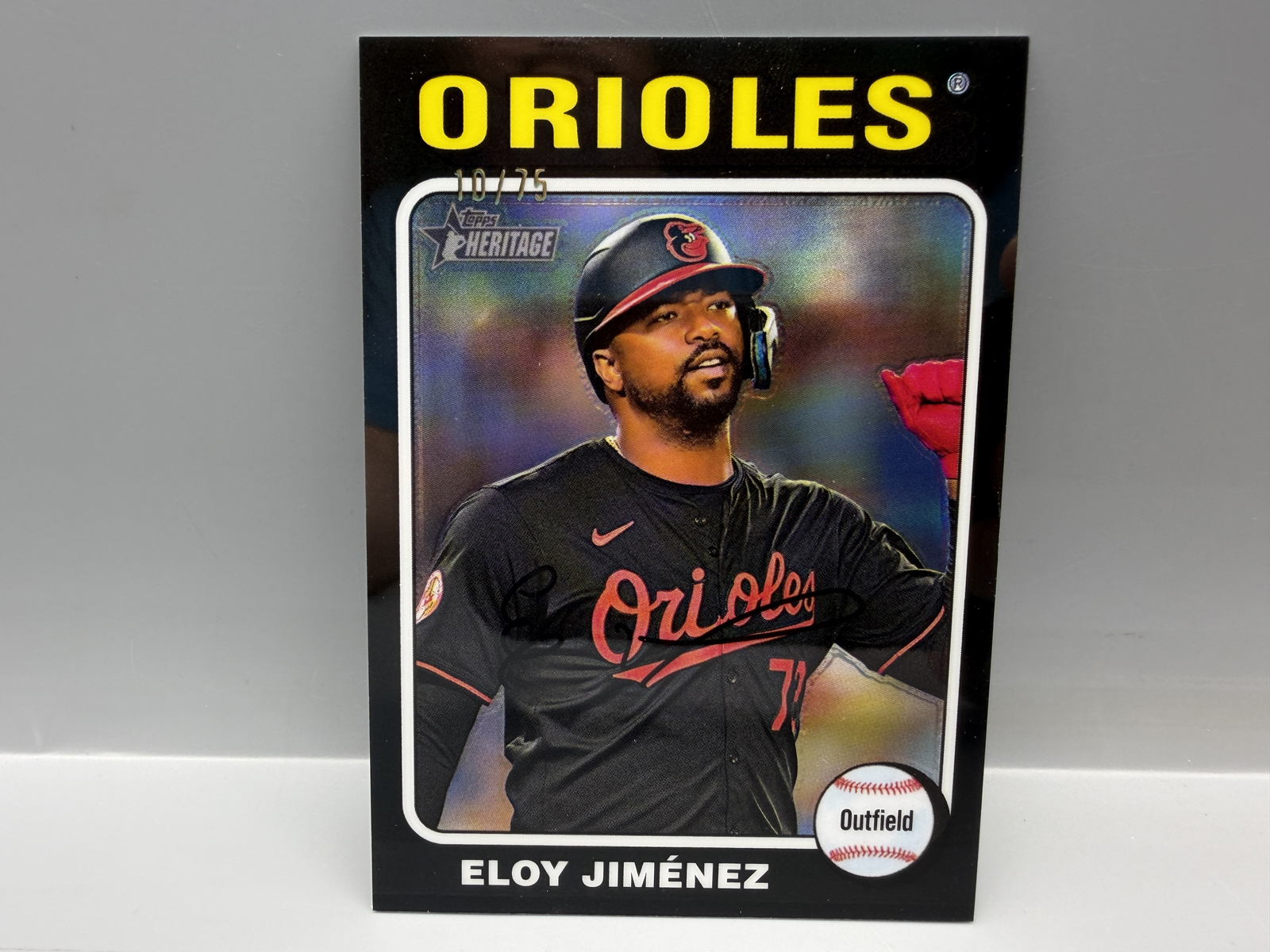 2024 Topps Heritage Eloy Jimenez Black Chrome Refractor #10/75