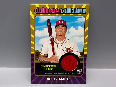 2024 Topps Heritage Noelvi Marte Clubhouse Collection Game Used Relic RC - Gold Parallel #43/99