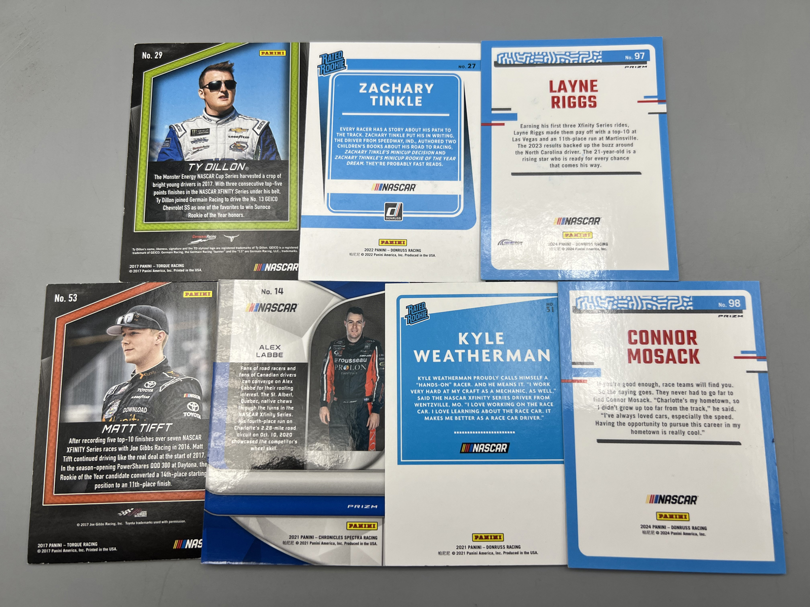 (7) Nascar Racing Pack Pulled Auto Cards