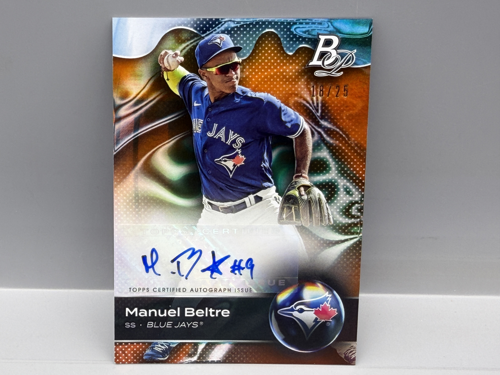 2023 Bowman Platinum Manuel Beltre Orange Top Prospects Auto #18/25