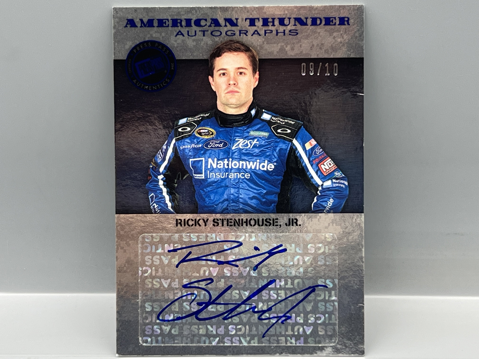 2014 Press Pass Racing Ricky Stenhouse Jr. American Thunder Blue Auto #/10