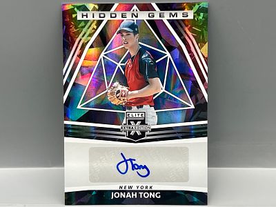 2022 Panini Elite Extra Edition Jonah Tong Hidden Gems Prospect/RC Auto #HG-JT