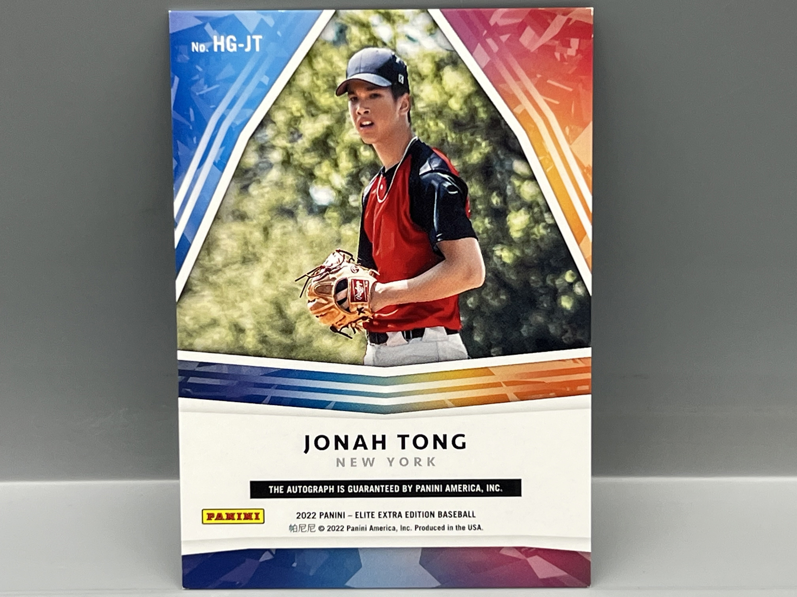 2022 Panini Elite Extra Edition Jonah Tong Hidden Gems Prospect/RC Auto #HG-JT