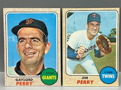 1968 Topps Gaylord Perry #85 & Jim Perry #393