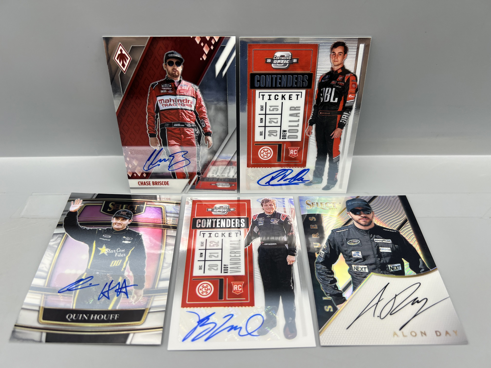 (5) Nascar Racing Pack Pulled Auto Cards - Chase Briscoe