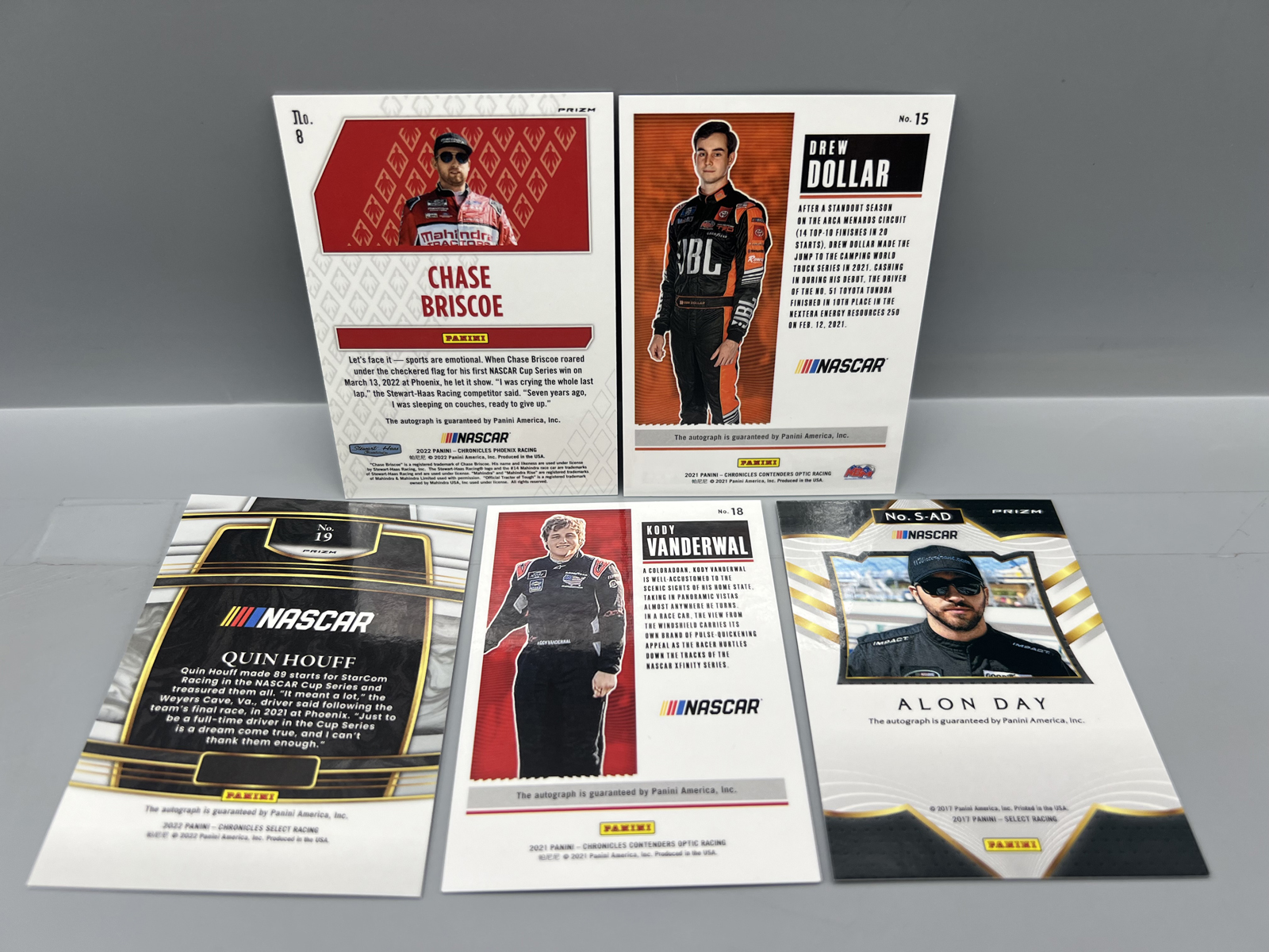 (5) Nascar Racing Pack Pulled Auto Cards - Chase Briscoe
