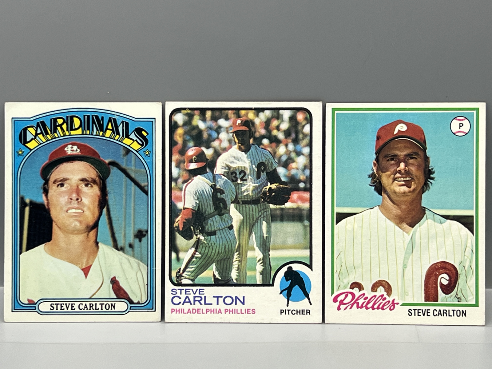 Steve Carlton 1972 Topps #420, 1973 Topps #300, & 1978 Topps #540