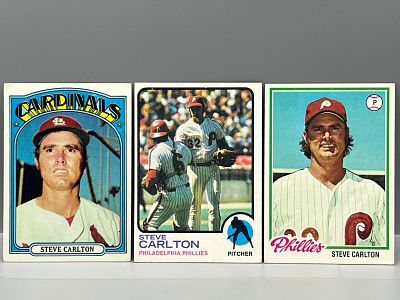 Steve Carlton 1972 Topps #420, 1973 Topps #300, & 1978 Topps #540