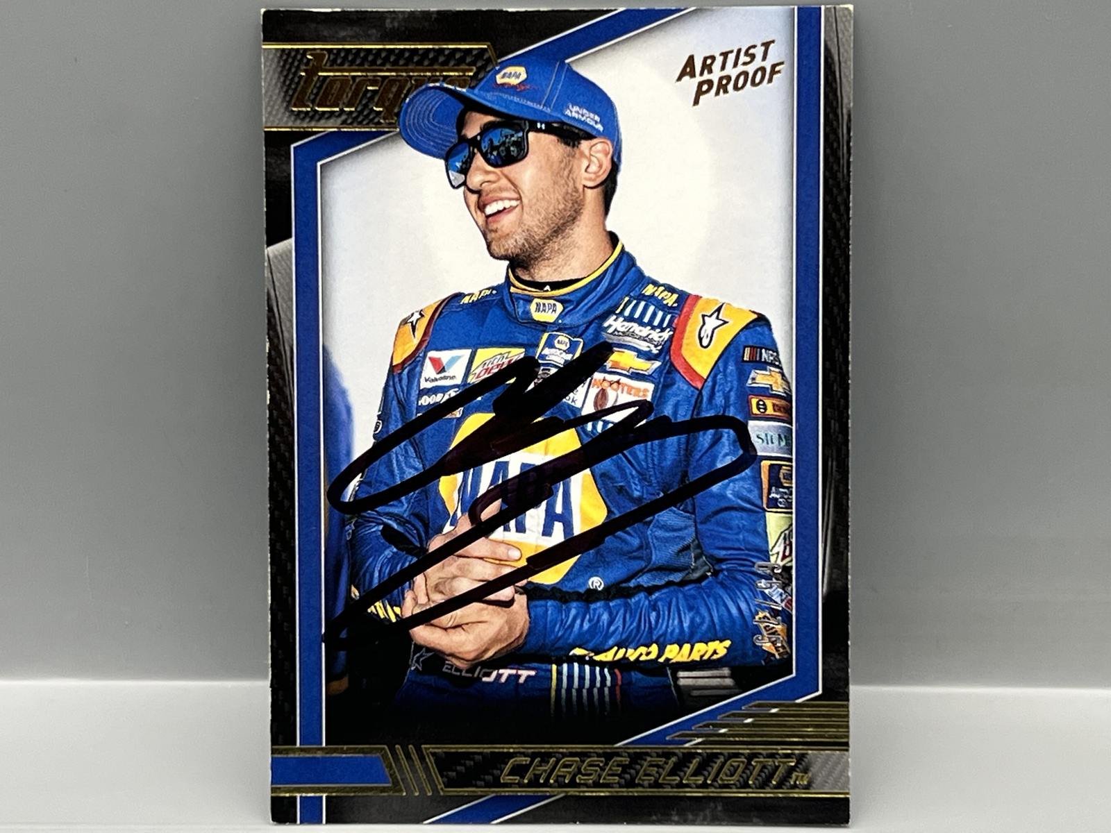 2017 Panini Torque Racing Chase Elliott Gold Artist Proof #/99 W/ In Person Auto - No COA