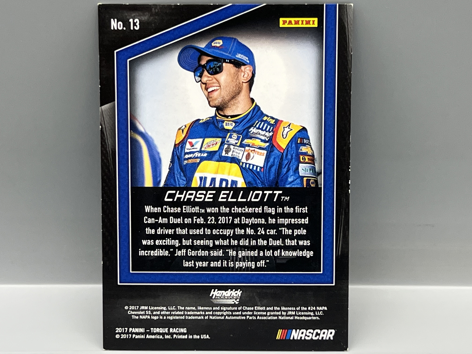 2017 Panini Torque Racing Chase Elliott Gold Artist Proof #/99 W/ In Person Auto - No COA
