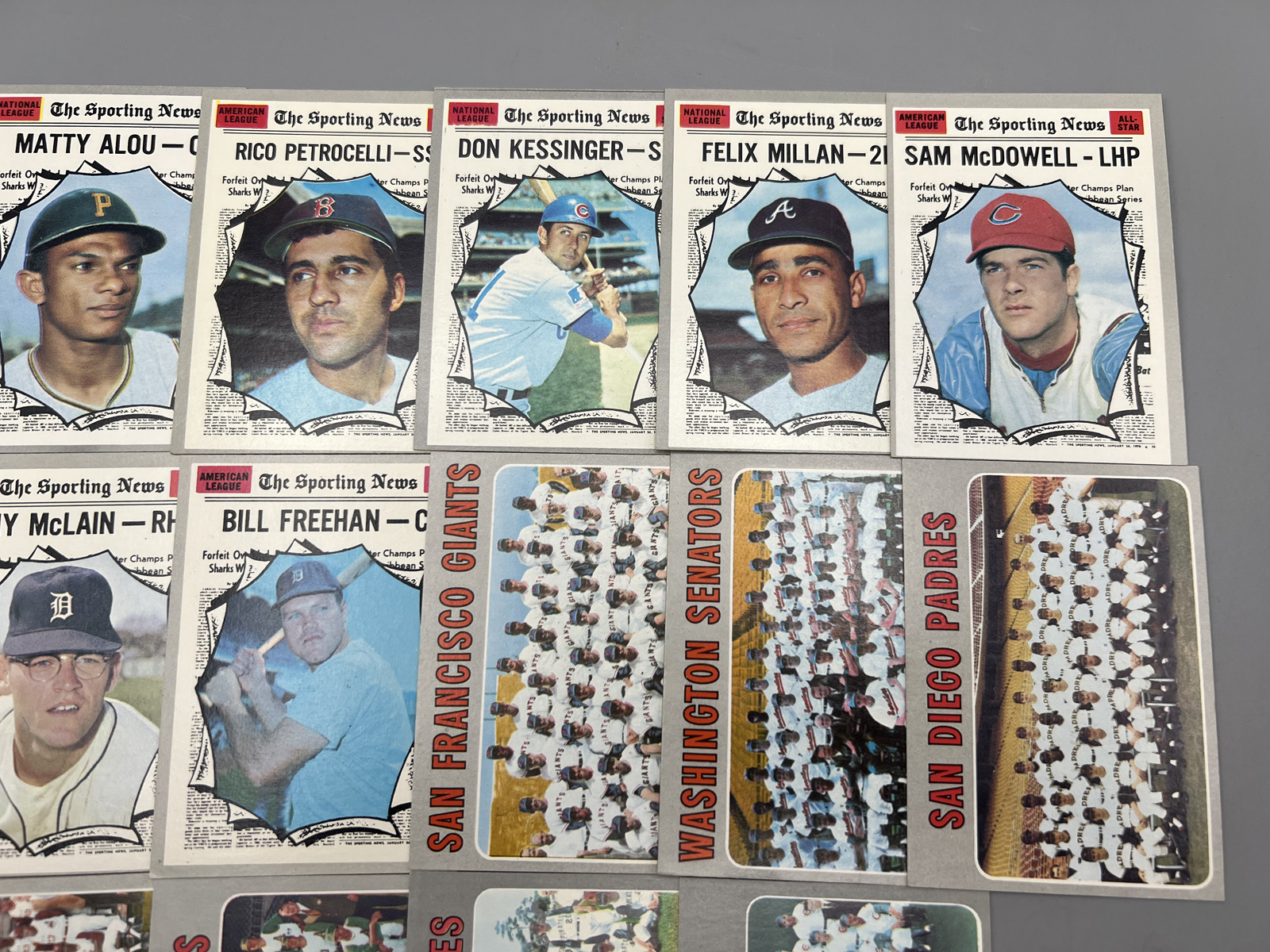 (16) 1970 Topps Baseball All Star & Team Cards - Varying Conditions
