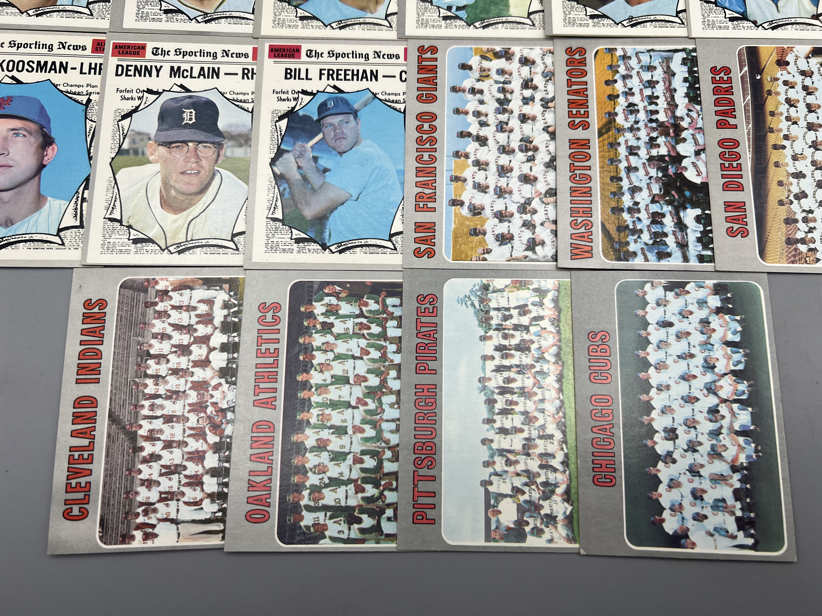 (16) 1970 Topps Baseball All Star & Team Cards - Varying Conditions