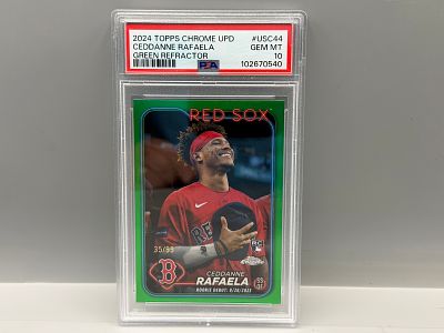 2024 Topps Chrome Update Ceddane Rafaela Green Refractor RC #/99 PSA Gem Mint 10