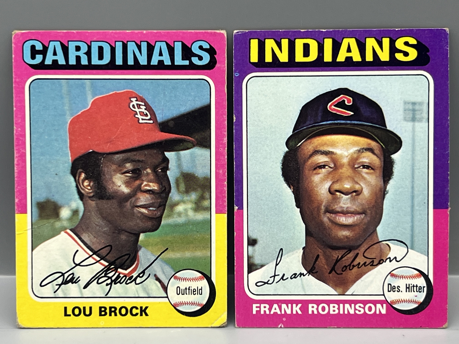 1975 Topps Lou Brock #540 & Frank Robinson #580