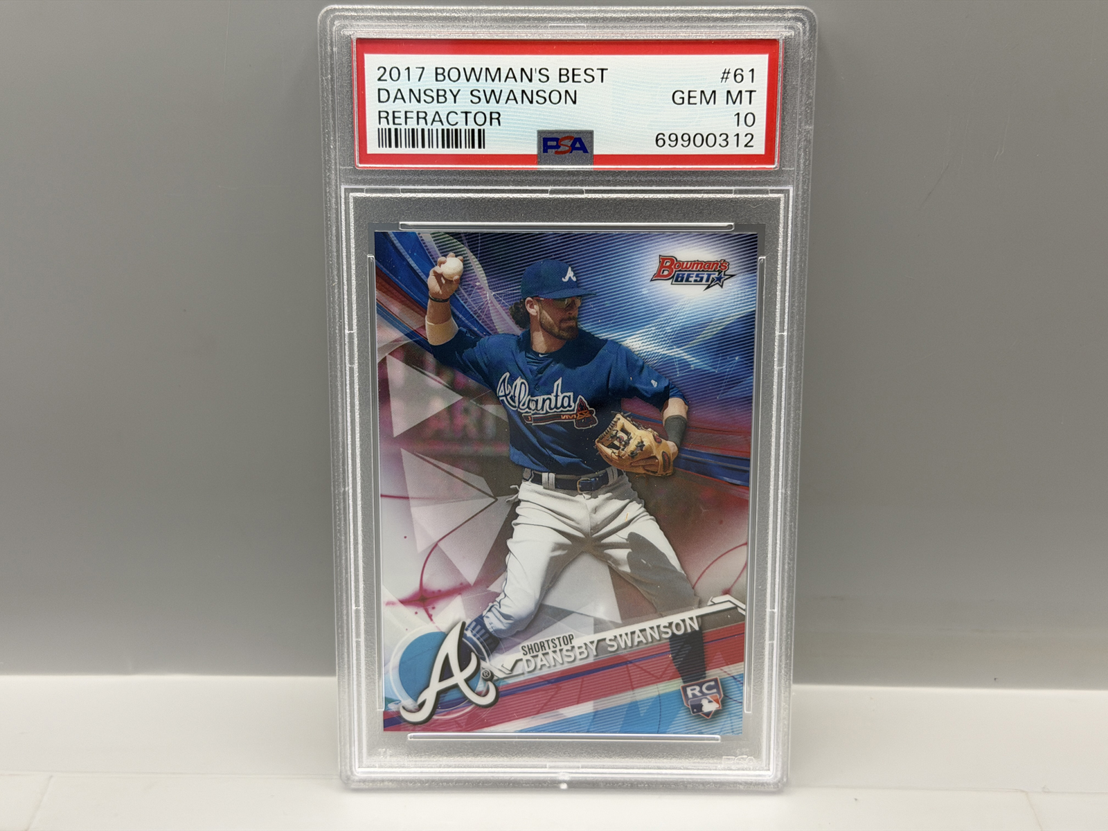 2017 Bowman's Best Dansby Swanson Refractor RC #61 PSA Gem Mint 10