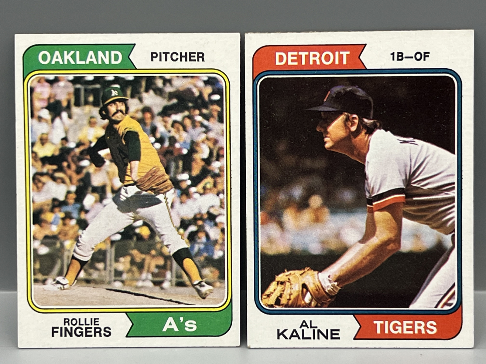 1974 Topps Rollie Fingers #212 & Al Kaline #215
