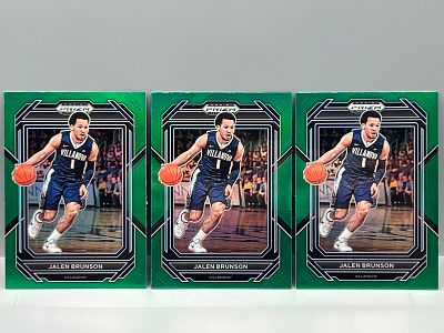 (3) 2023 Panini Prizm Draft Picks Jalen Brunson Green Prizm #87