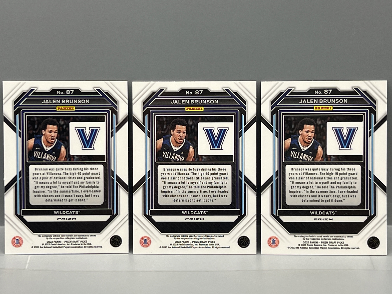 (3) 2023 Panini Prizm Draft Picks Jalen Brunson Green Prizm #87