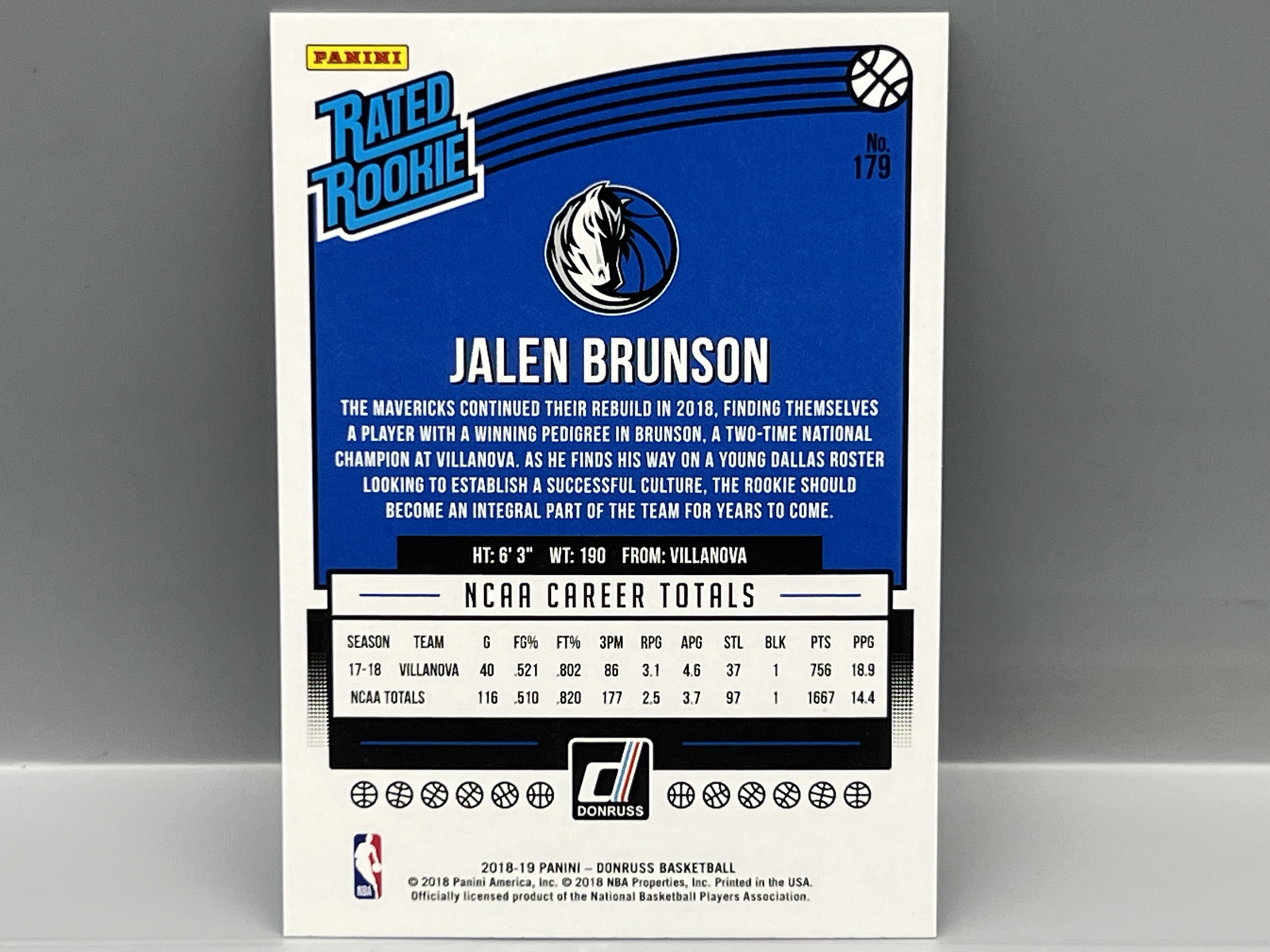 2018-19 Panini Donruss Jalen Brunson RC #179