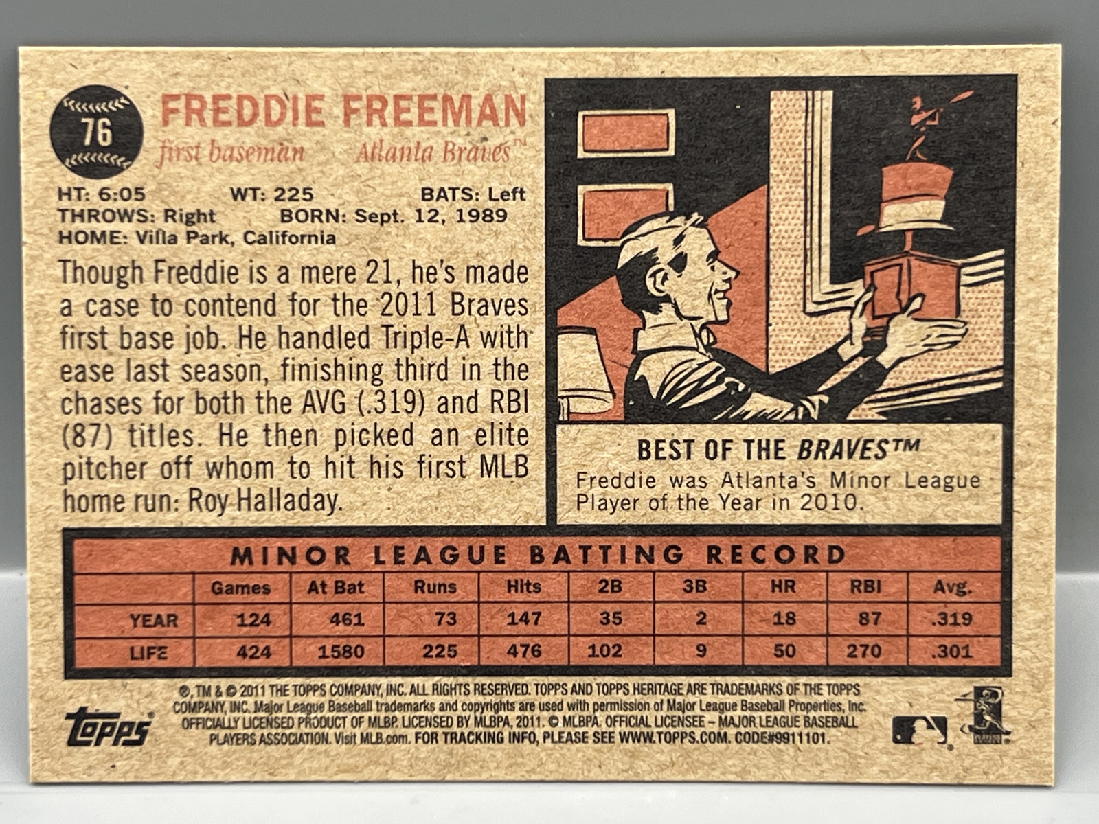 2011 Topps Heritage Freddie Freeman RC #76