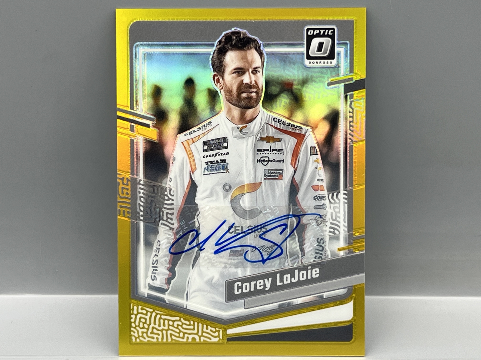 2024 Panini Donruss Optic Racing Corey Lajoie Gold Prizm #/10 - Auto