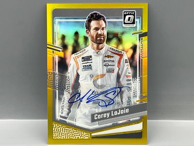 2024 Panini Donruss Optic Racing Corey Lajoie Gold Prizm #/10 - Auto