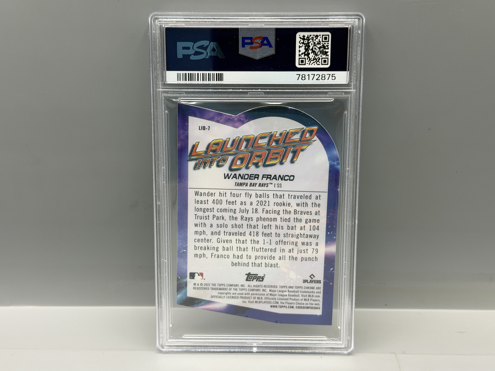 2022 Topps Cosmic Chrome Wander Franco Launched Into Orbit Die Cut Insert RC #7 PSA Gem Mint 10