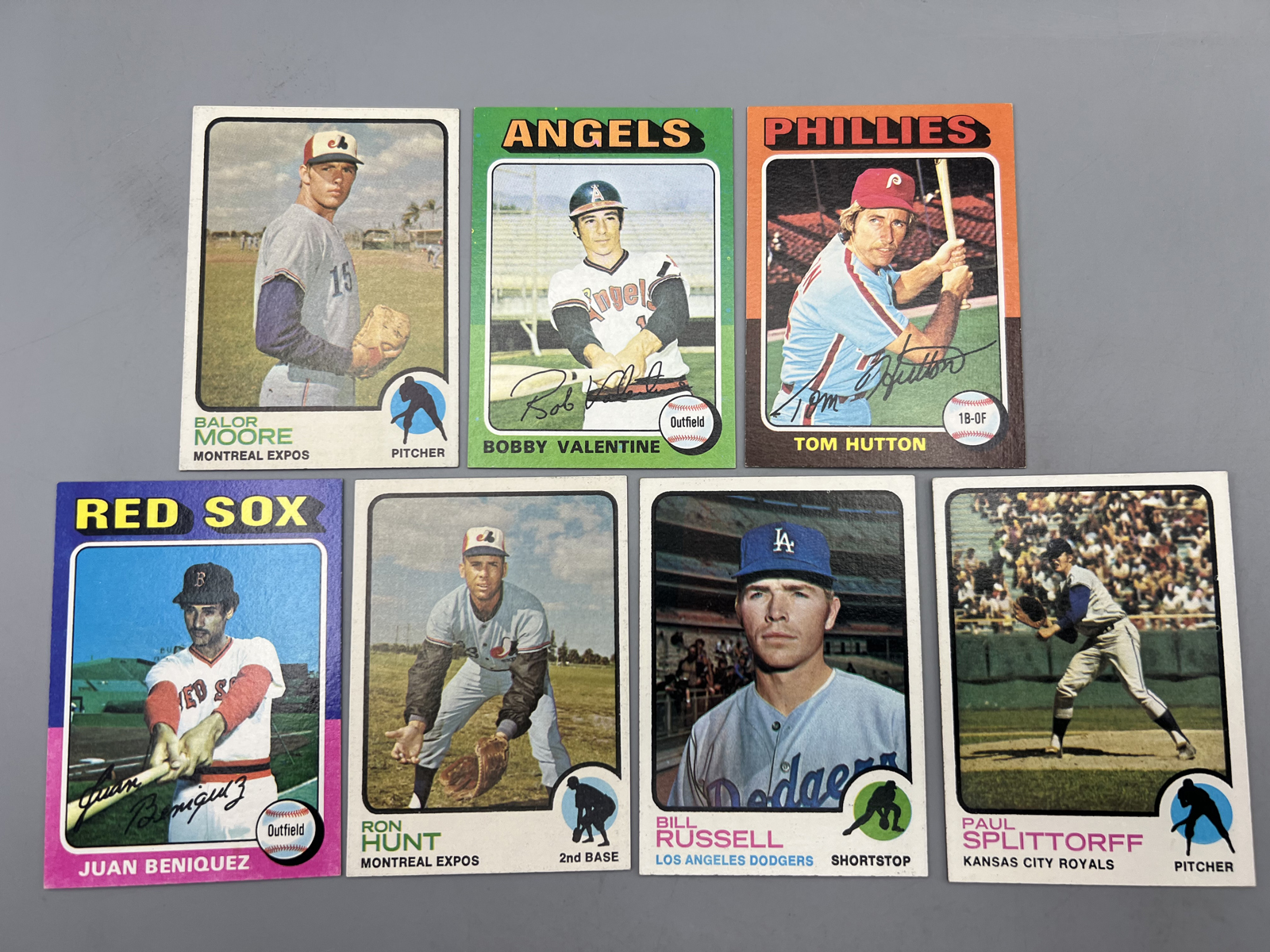 (7) Assorted 1970s Topps Baseball Cards - Varying Conditions