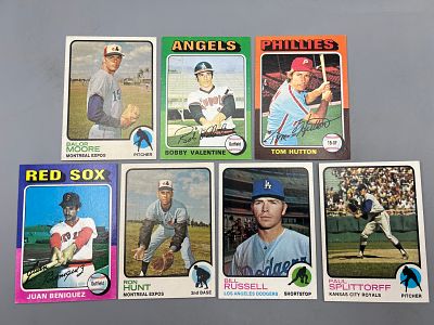 (7) Assorted 1970s Topps Baseball Cards - Varying Conditions