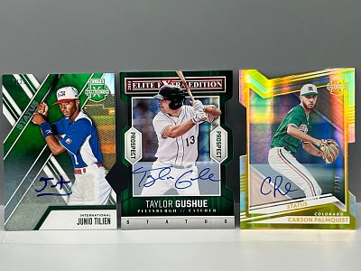 (3) Assorted Pack Pulled Low Serial Numbered Baseball Autos - Junio Tilien #/25, Taylor Gushue 