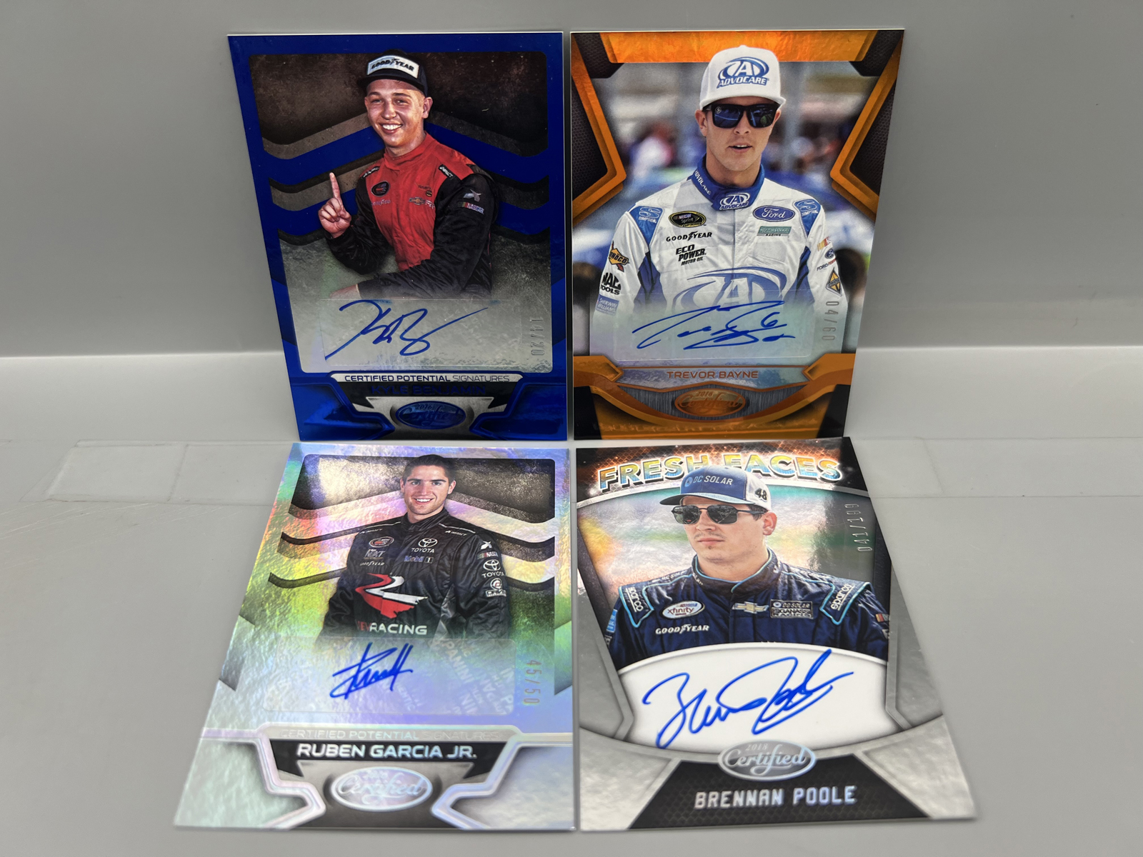(4) Nascar Racing Pack Pulled Serial Numbered Auto Cards - Kyle Benjamin #/20