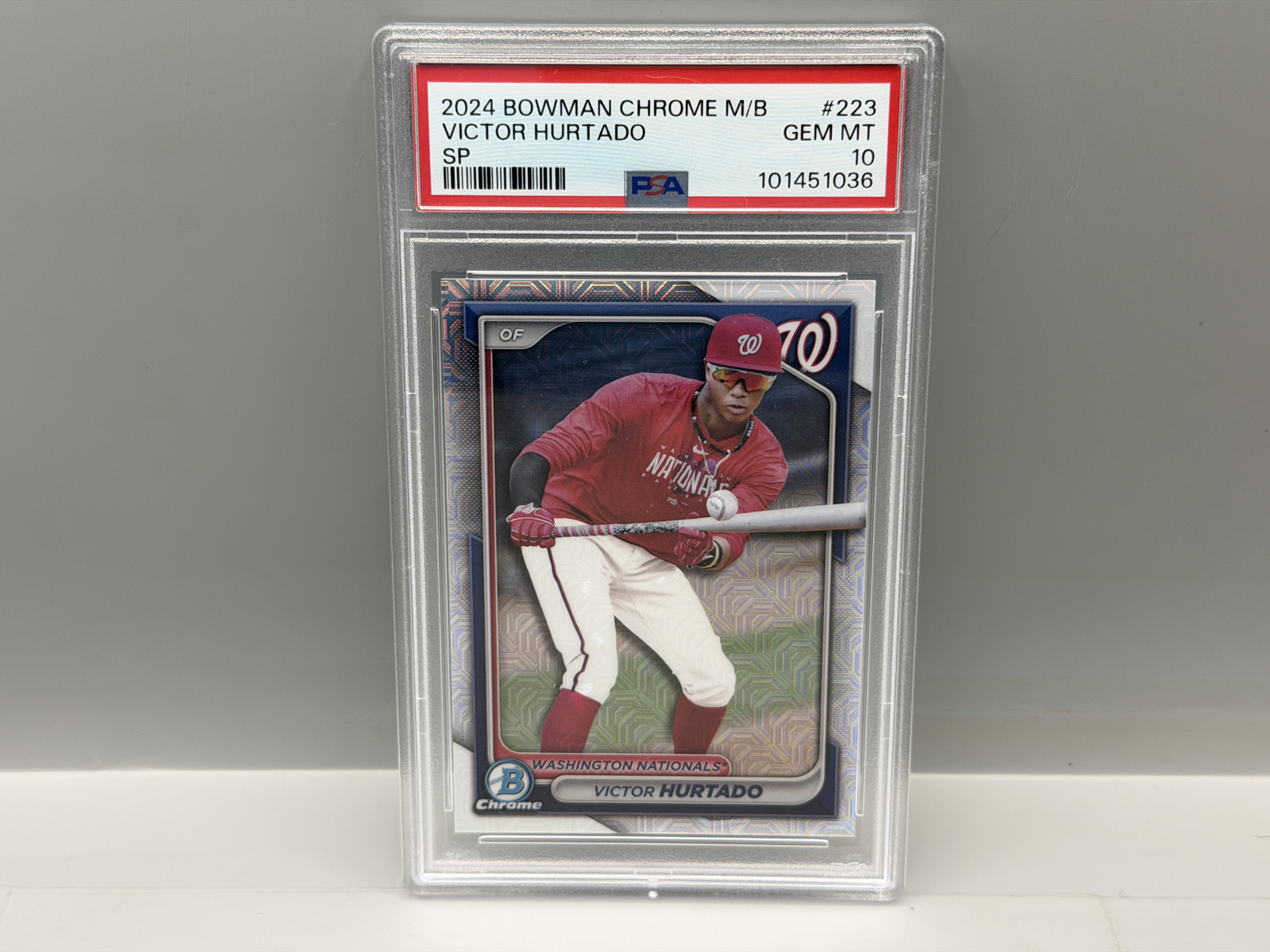 2024 Bowman Chrome Victor Hurtado Mojo Refractor Image Variation SP RC #223 PSA Gem Mint 10