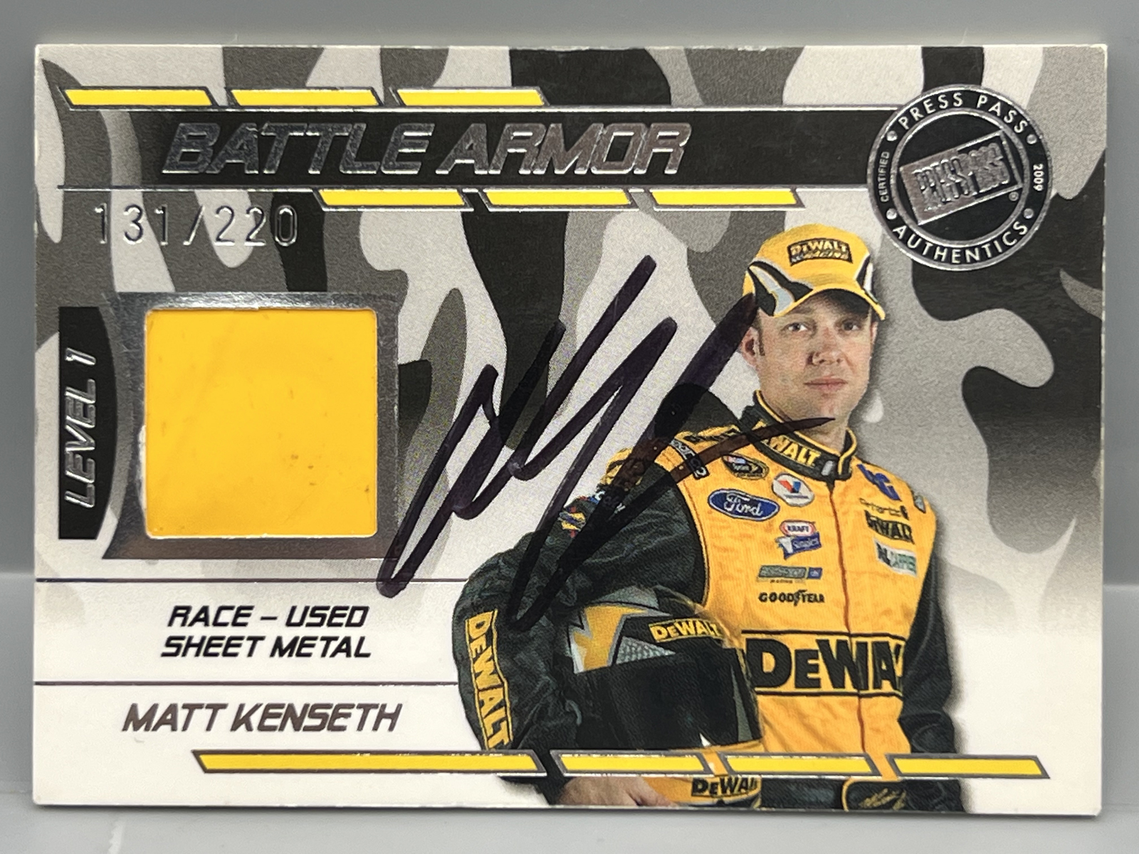 2009 Press Pass Racing Matt Kenseth Battle Armor Race Used Sheet Metal #/220 W/ In Person Auto - No COA