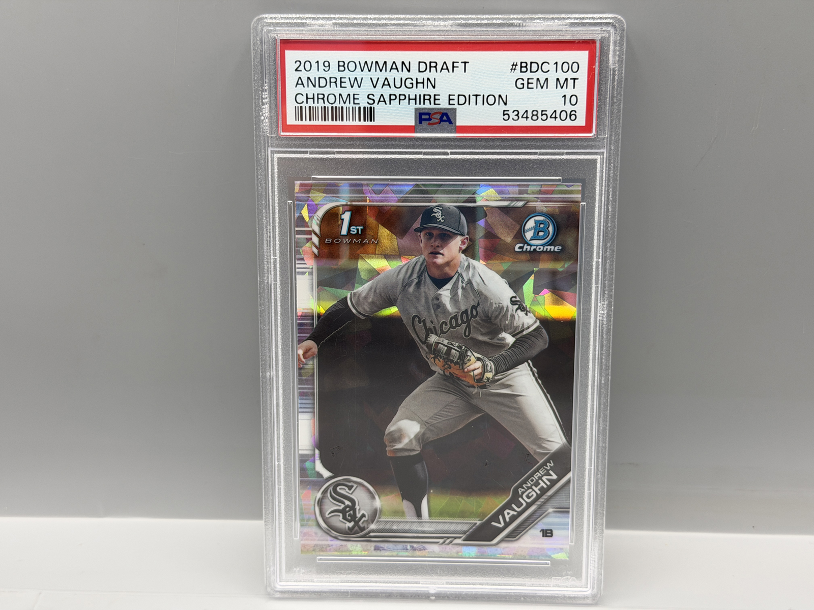 2019 Bowman Draft Chrome Andrew Vaughn Sapphire #BDC100 PSA Gem Mint 10