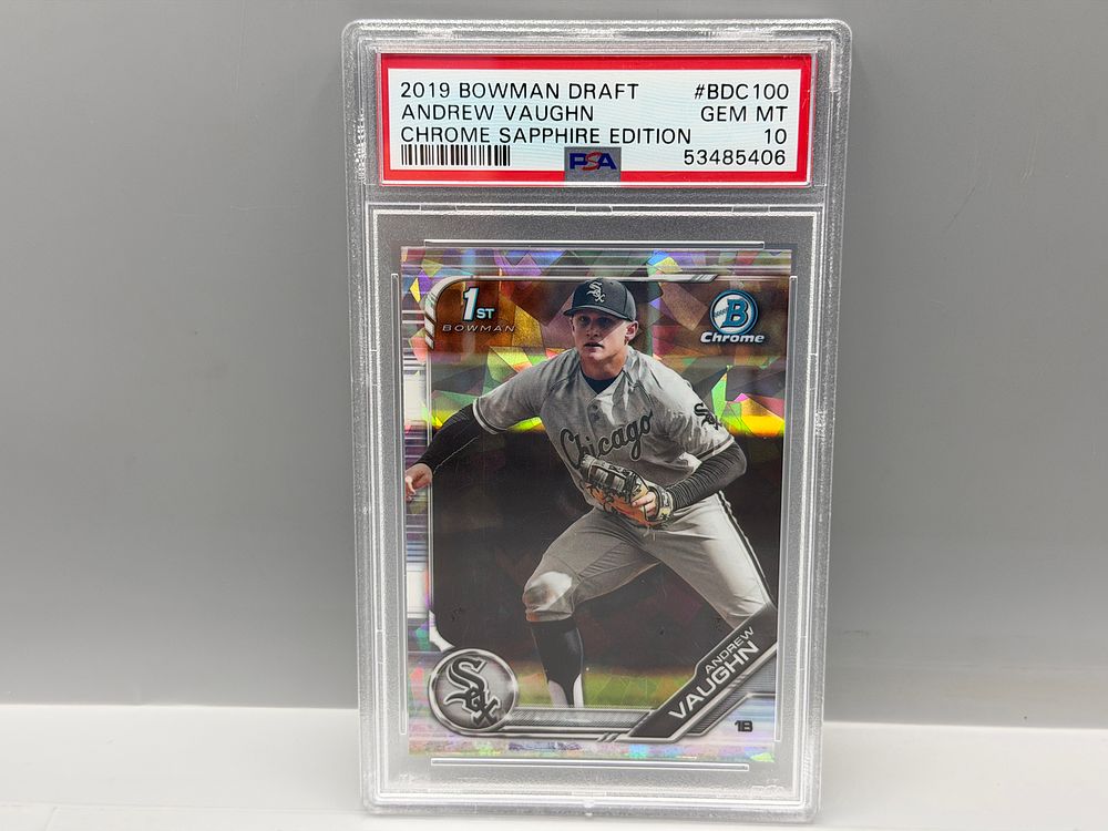 2019 Bowman Draft Chrome Andrew Vaughn Sapphire #BDC100 PSA Gem Mint 10