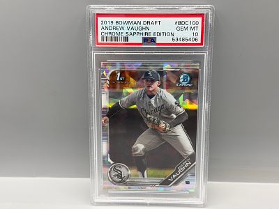 2019 Bowman Draft Chrome Andrew Vaughn Sapphire #BDC100 PSA Gem Mint 10