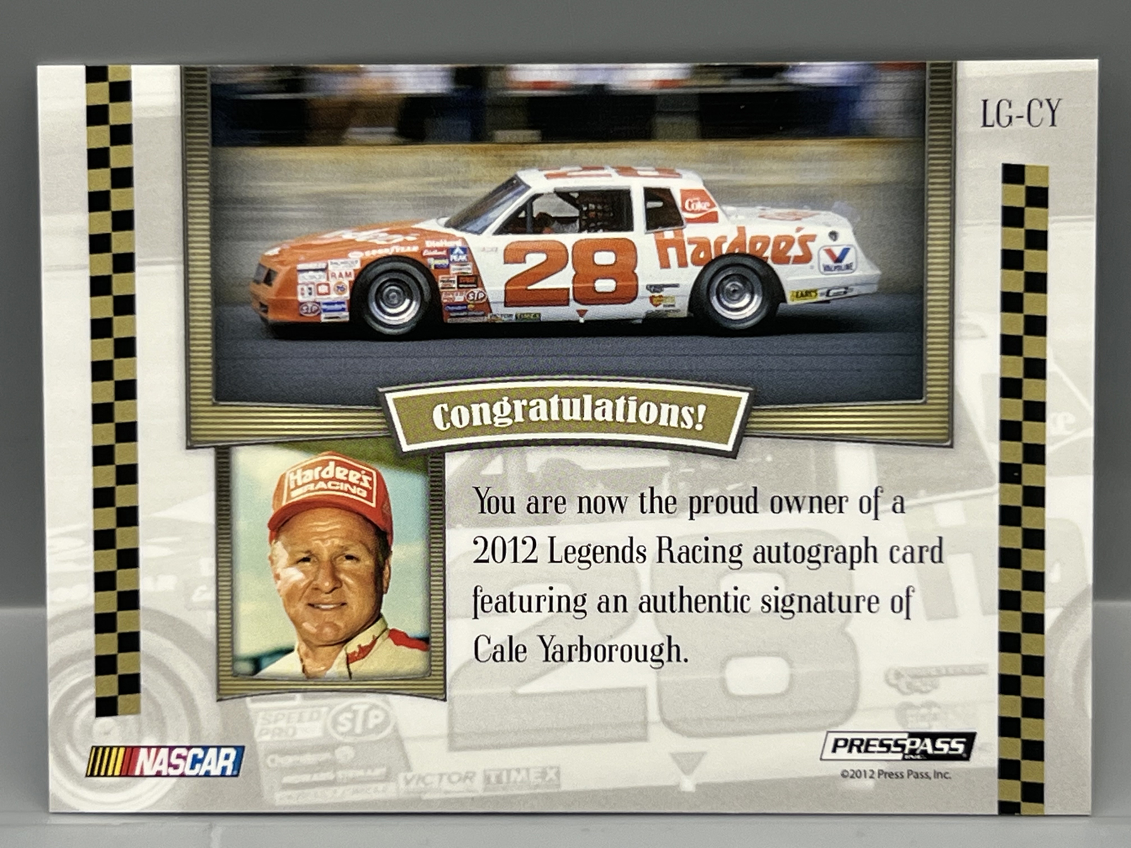2012 Press Pass Racing Cale Yarborough On Card Legends Auto #/50