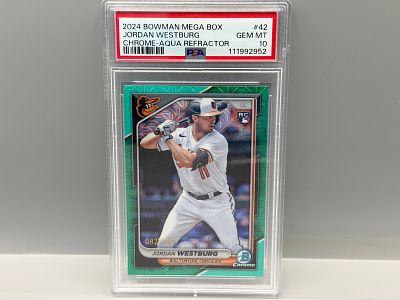 2024 Bowman Chrome Jordan Westburg #42 Mojo Aqua Refractor RC #082/125 PSA Gem Mint 10
