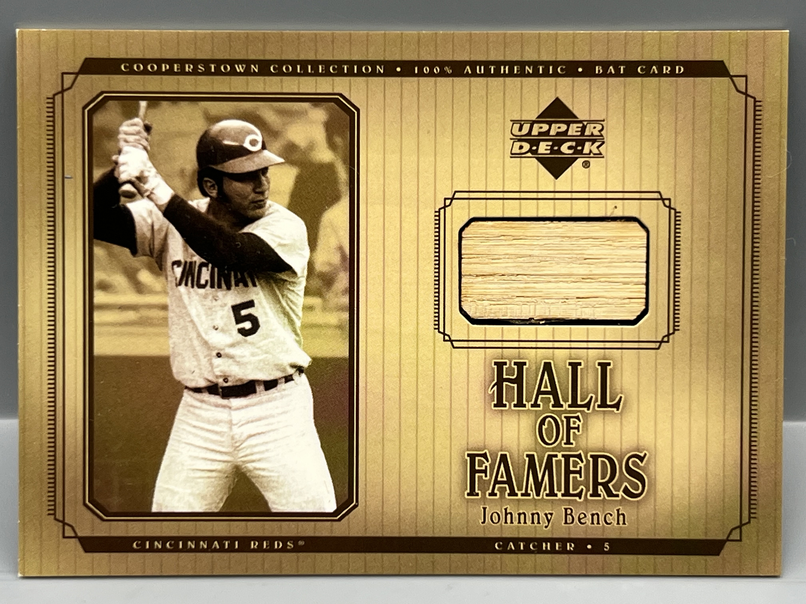 2001 Upper Deck Johnny Bench Cooperstown Collection Game Used Bat Relic