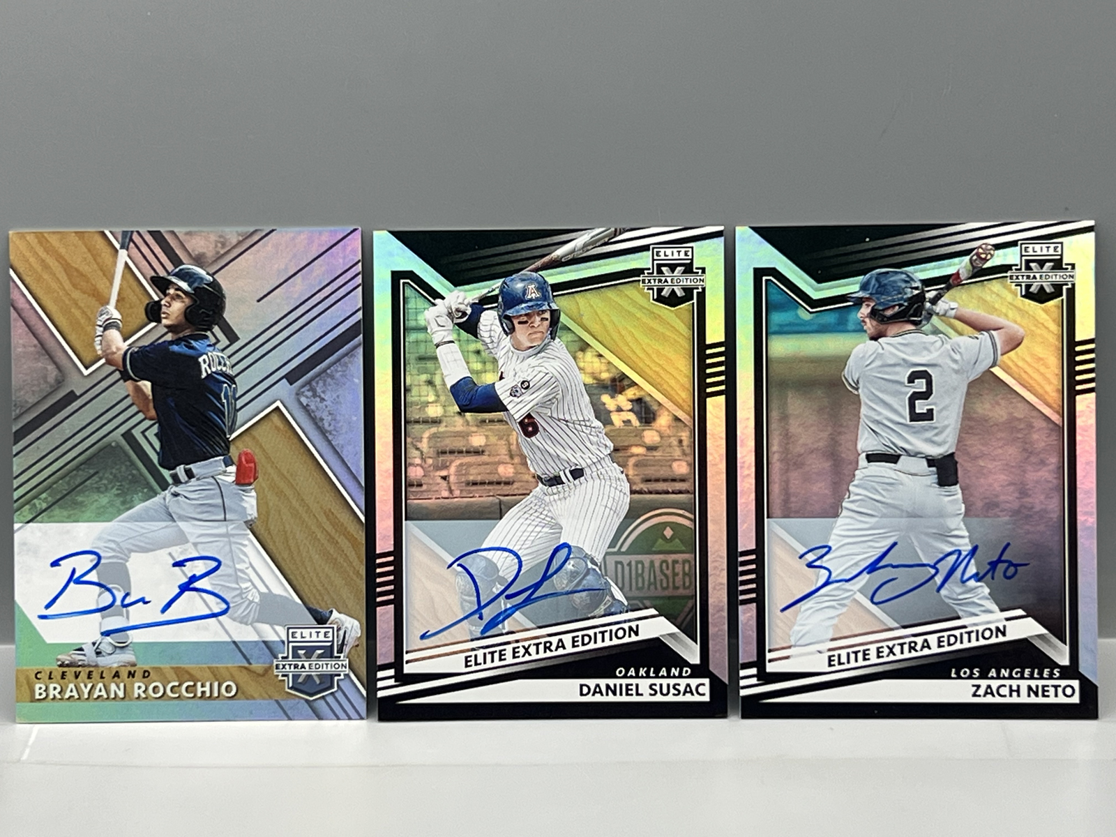 (3) Assorted Pack Pulled Baseball Prospect/RC Star Autos - Brayan Rocchio, Daniel Susac, & Zach Neto