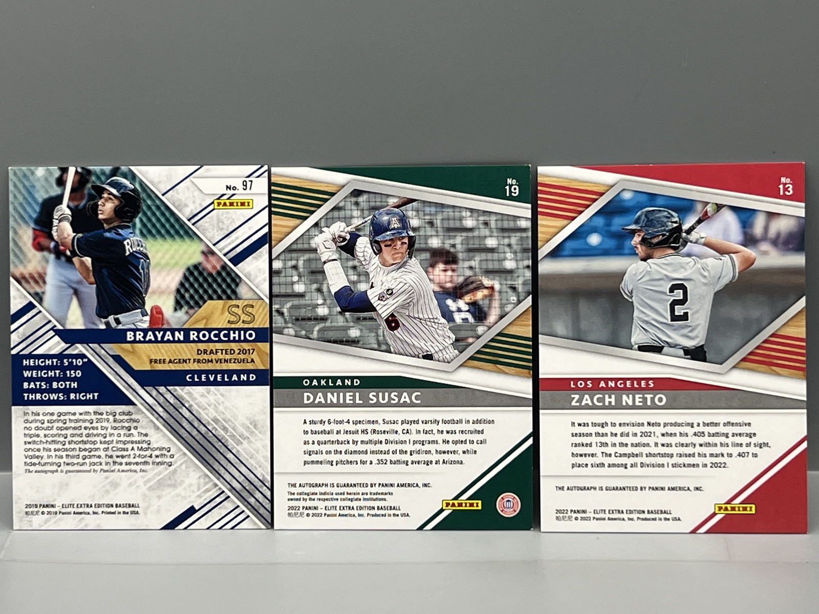 (3) Assorted Pack Pulled Baseball Prospect/RC Star Autos - Brayan Rocchio, Daniel Susac, & Zach Neto