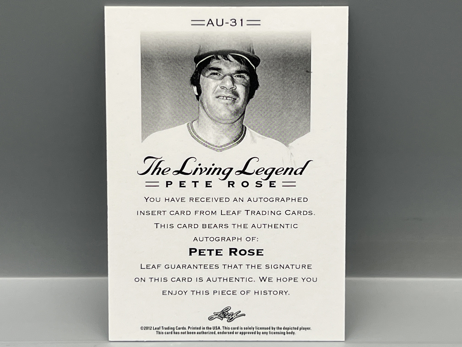 2012 Leaf Pete Rose The Living Legend Auto #AU-31