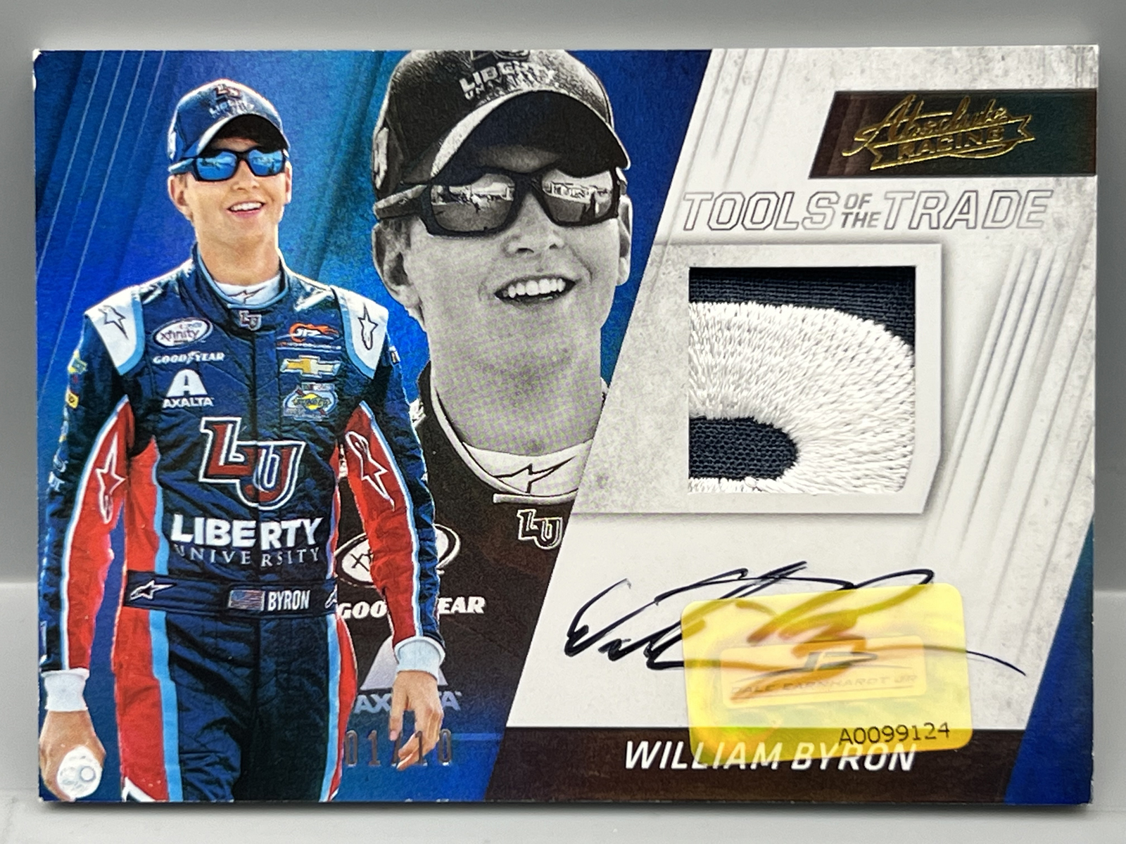 2017 Panini Absolute Racing William Byron Tools of The Trade Race Used Patch Auto #/10